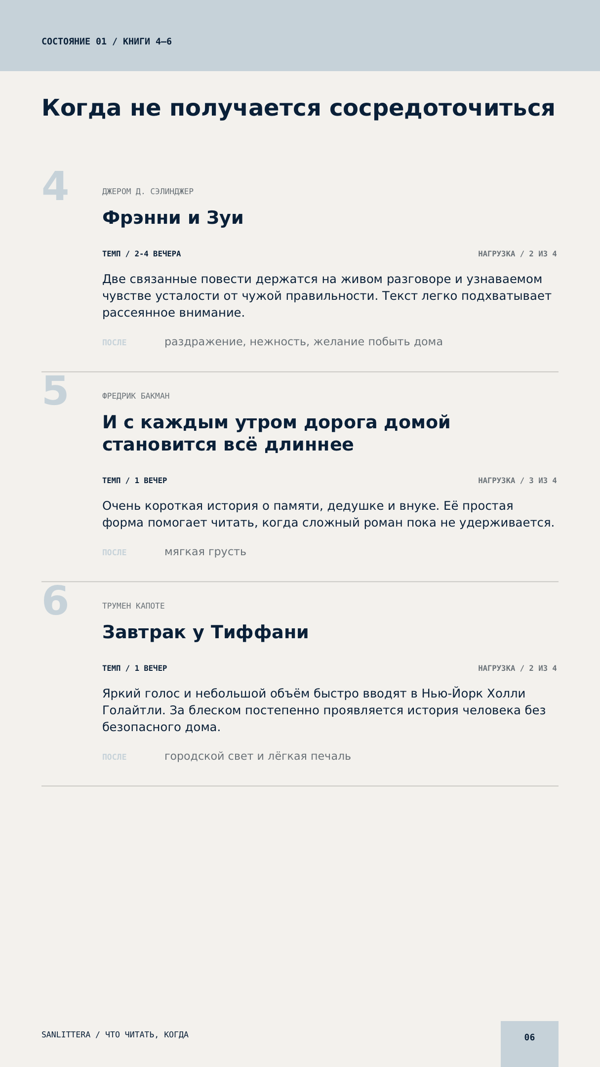 Состояние 01, книги 4–6